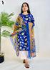NZSC-711 Stitched 2 Piece Blue Bloom (Shirt+Dupatta) Co Ord Set Lawn